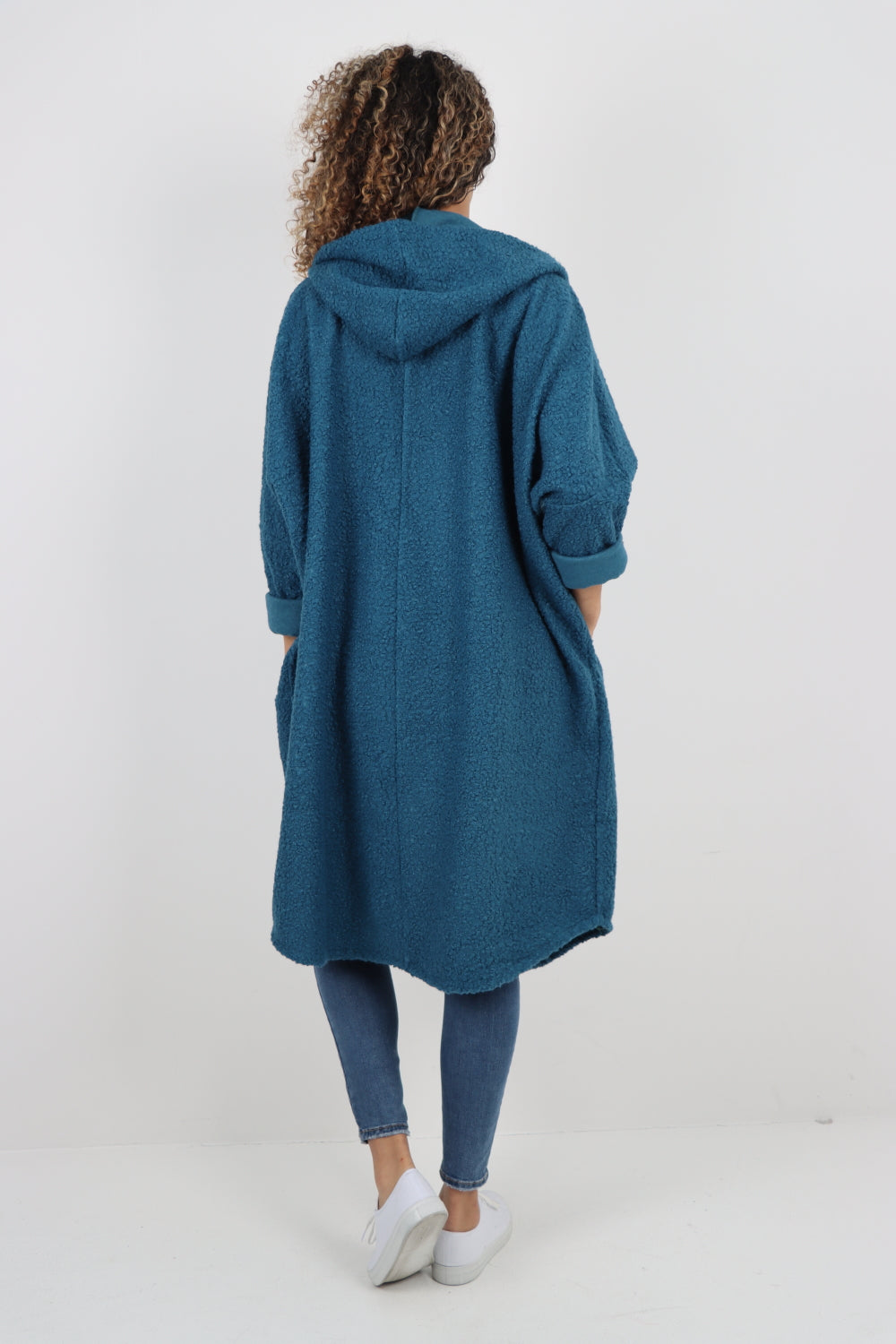 Italian Oversized Pockets Hooded Long Sleeve Coat