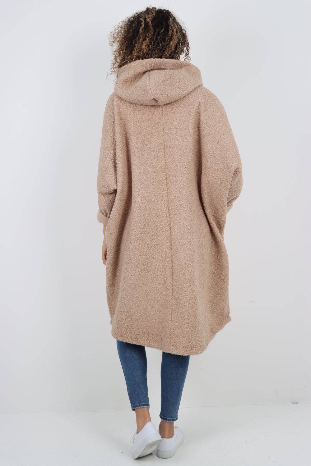 Italian Oversized Pockets Hooded Long Sleeve Coat