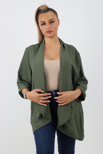 Italian 3/4 Sleeve Open Front  Lightweight Jacket