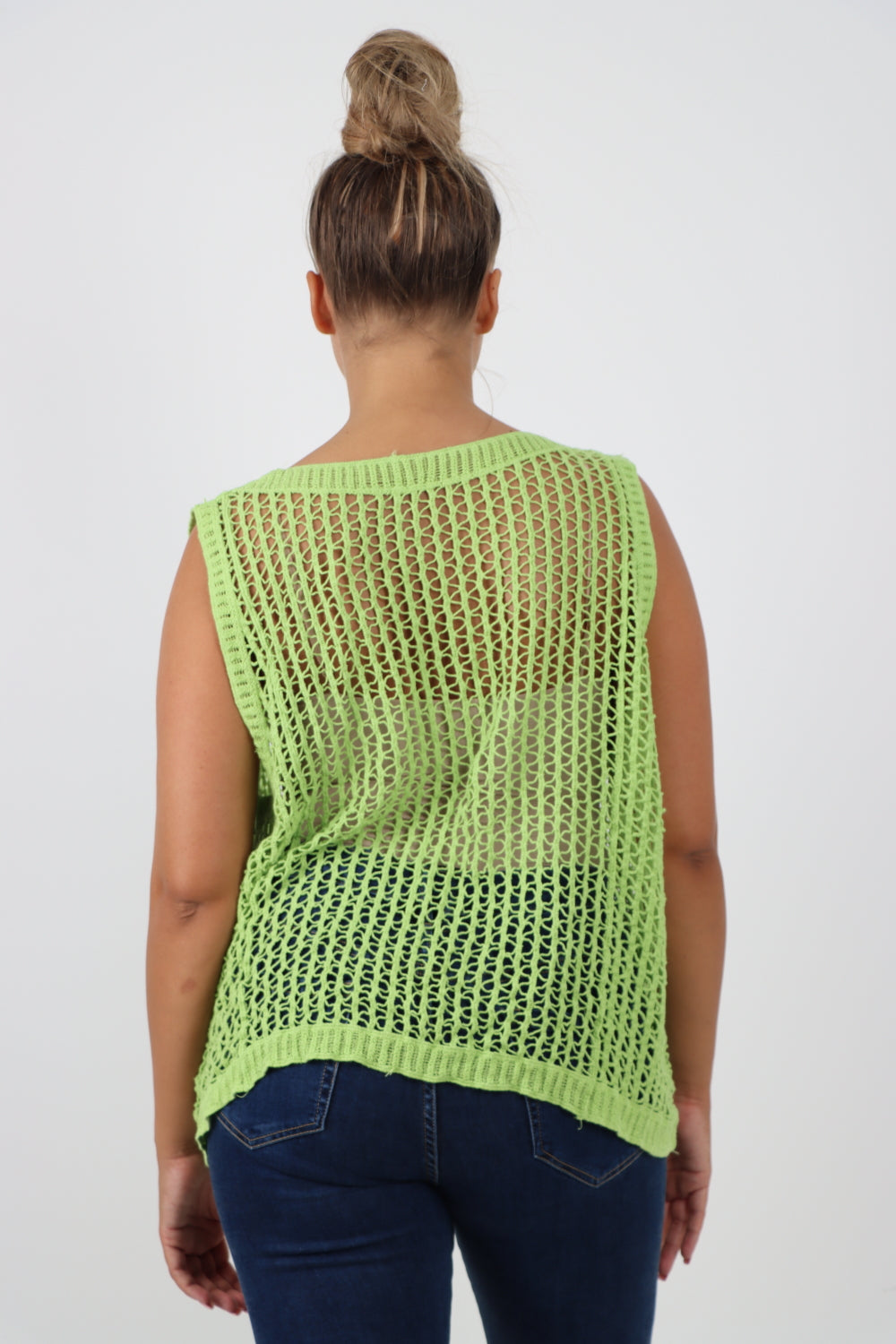 Italian Crochet Drawstring Pull Tie Vest Top