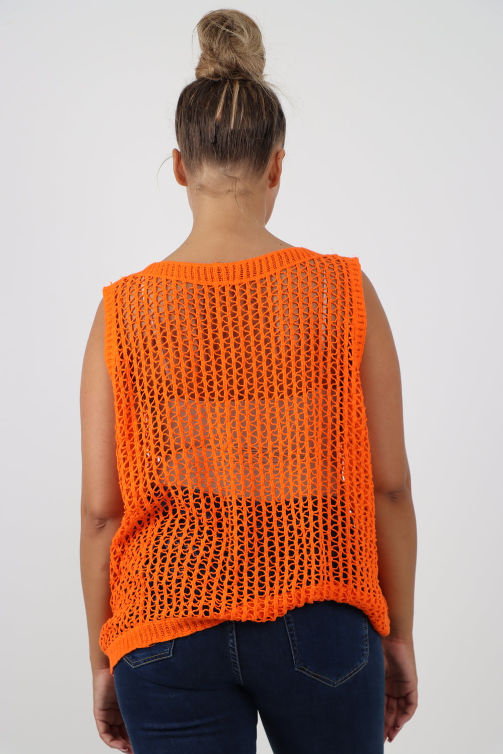 Italian Crochet Drawstring Pull Tie Vest Top