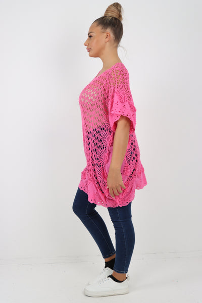 Italian Crochet Pattern Embroidery Finish Jumper Top