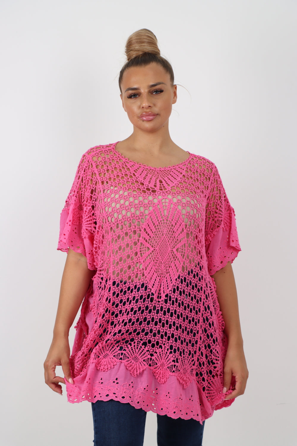 Italian Crochet Pattern Embroidery Finish Jumper Top