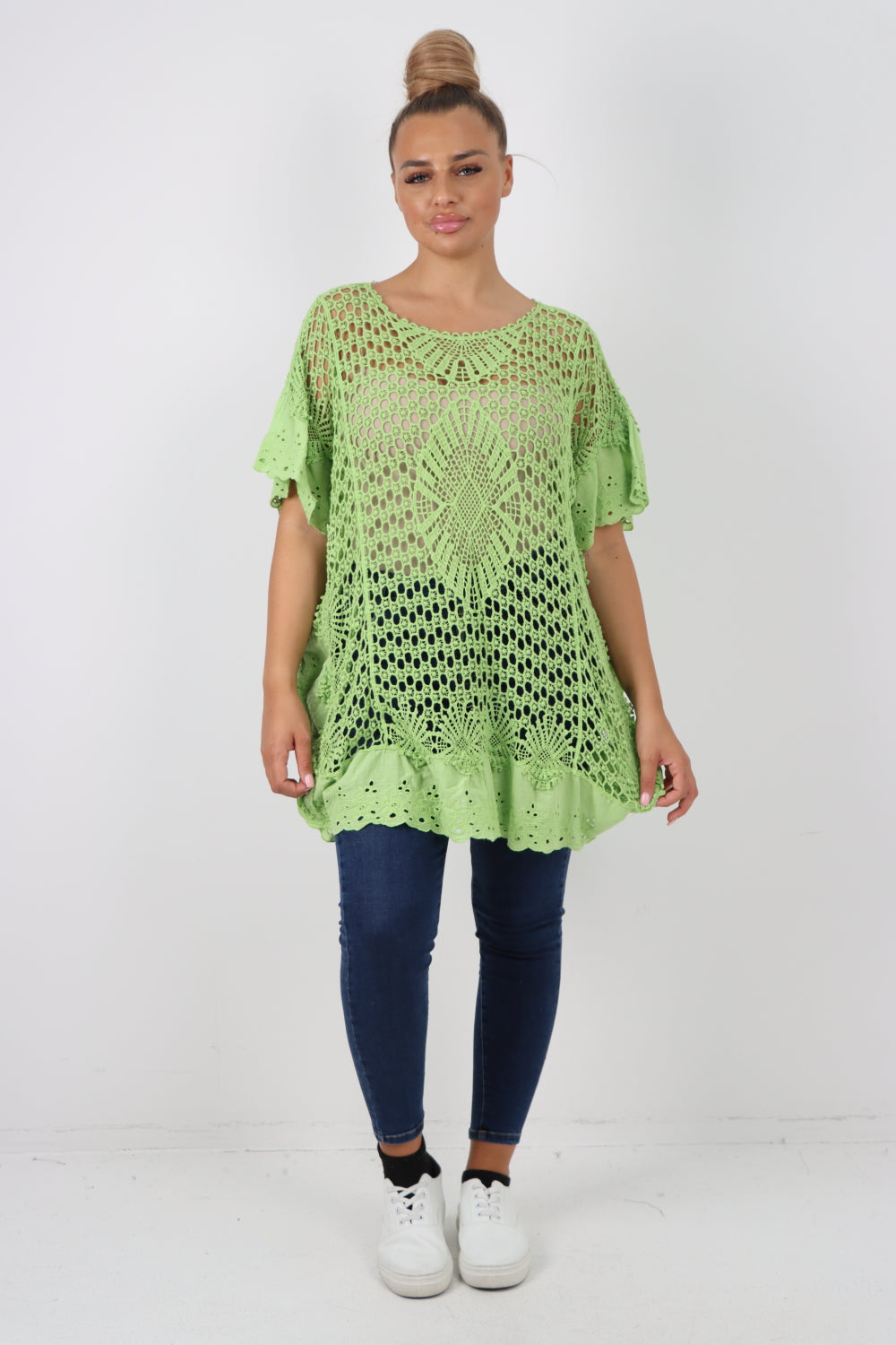 Italian Crochet Pattern Embroidery Finish Jumper Top