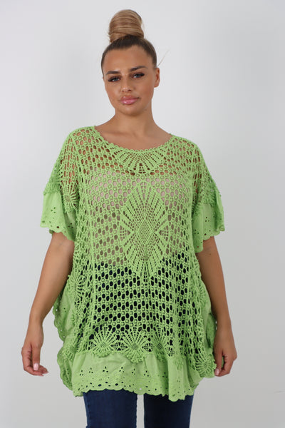 Italian Crochet Pattern Embroidery Finish Jumper Top