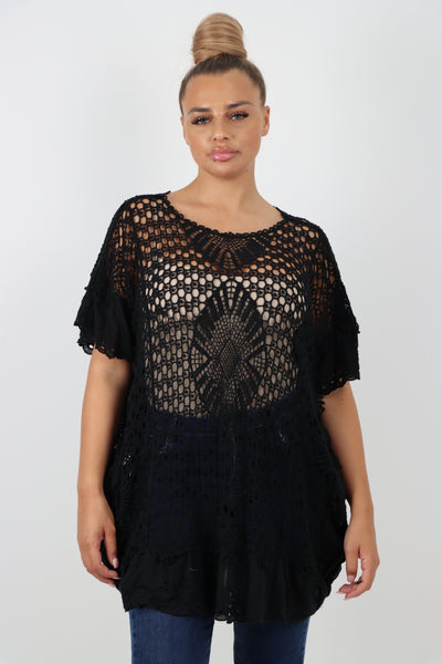 Italian Crochet Pattern Embroidery Finish Jumper Top