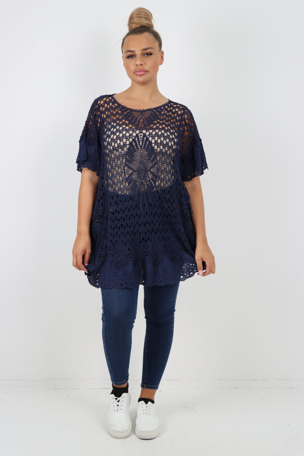 Italian Crochet Pattern Embroidery Finish Jumper Top