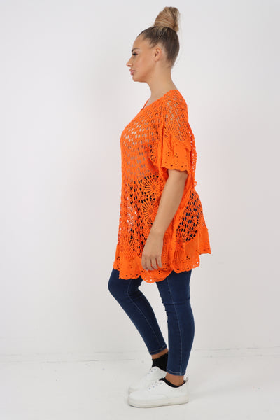 Italian Crochet Pattern Embroidery Finish Jumper Top