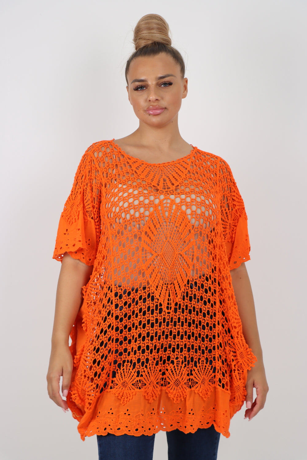 Italian Crochet Pattern Embroidery Finish Jumper Top