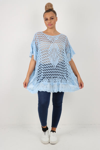 Italian Crochet Pattern Embroidery Finish Jumper Top