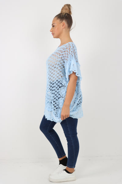 Italian Crochet Pattern Embroidery Finish Jumper Top