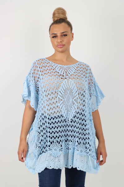 Italian Crochet Pattern Embroidery Finish Jumper Top