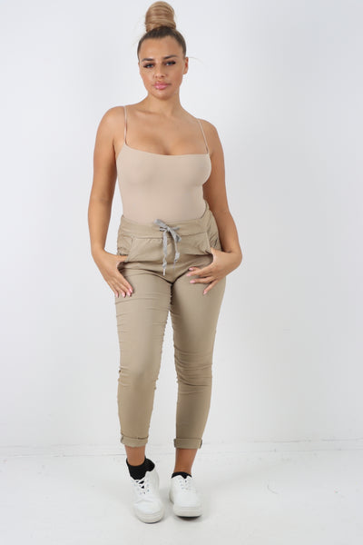 Italian Drawstring Plain Magic Comfort Trousers