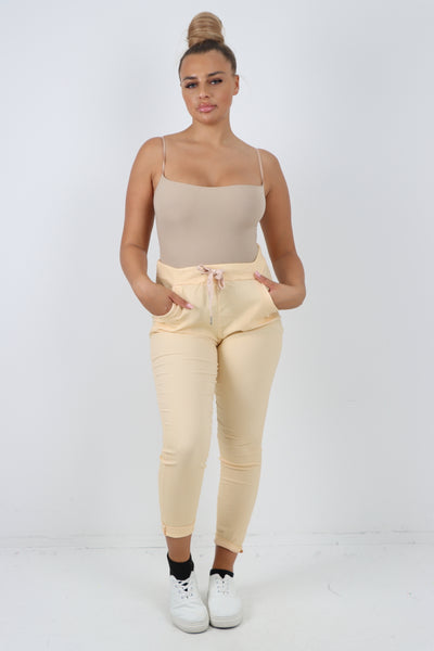 Italian Drawstring Plain Magic Comfort Trousers