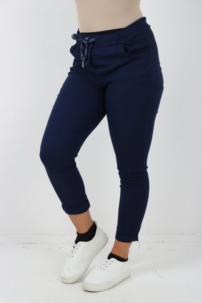 Italian Drawstring Plain Magic Comfort Trousers