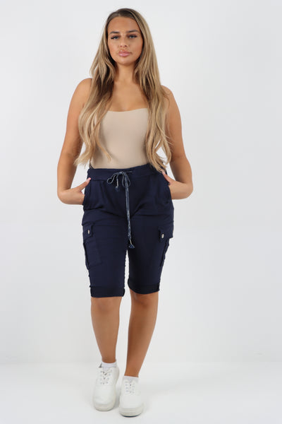 Italian Cargo Pockets Drawstring Magic Shorts