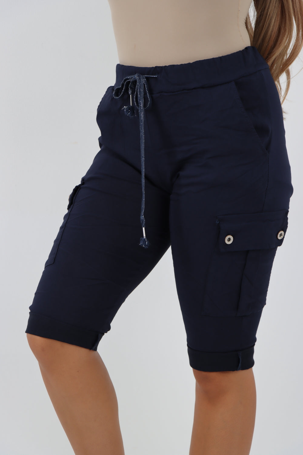 Italian Cargo Pockets Drawstring Magic Shorts