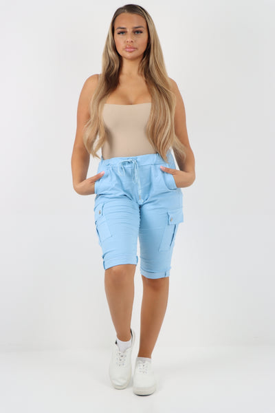 Italian Cargo Pockets Drawstring Magic Shorts