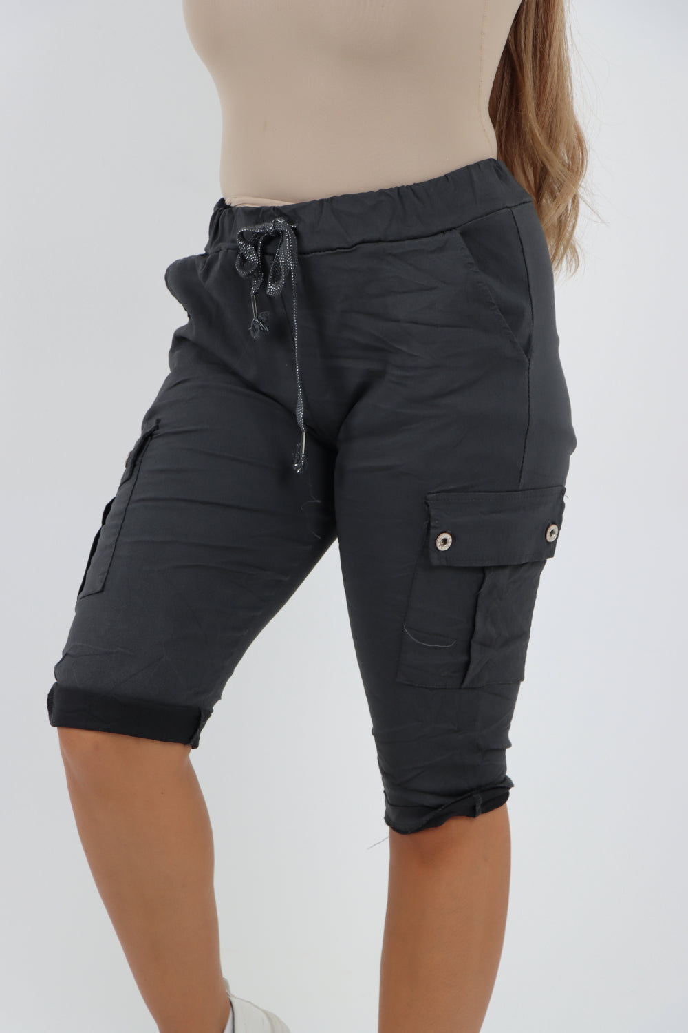 Italian Cargo Pockets Drawstring Magic Shorts