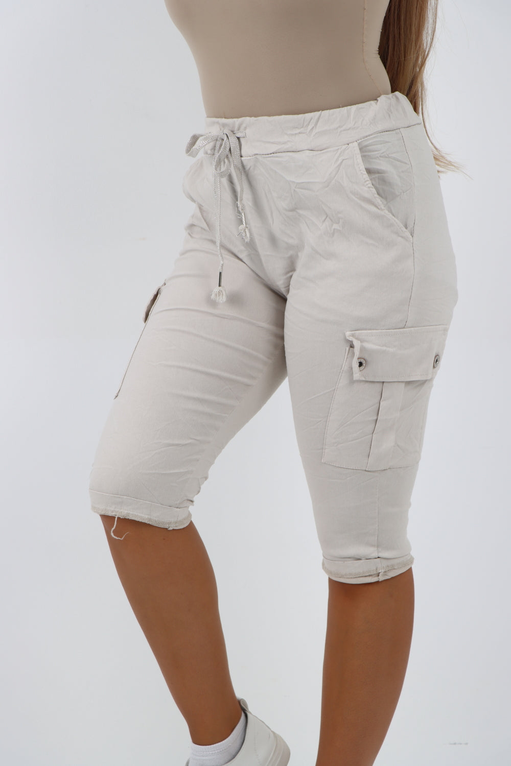 Italian Cargo Pockets Drawstring Magic Shorts