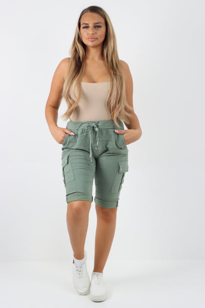 Italian Cargo Pockets Drawstring Magic Shorts