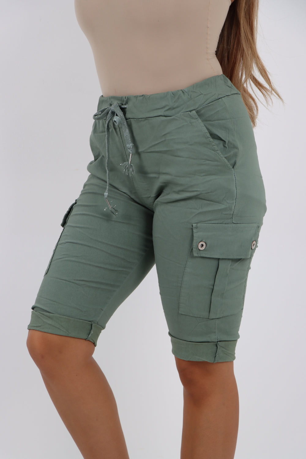 Italian Cargo Pockets Drawstring Magic Shorts