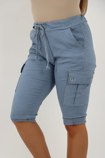 Italian Cargo Pockets Drawstring Magic Shorts