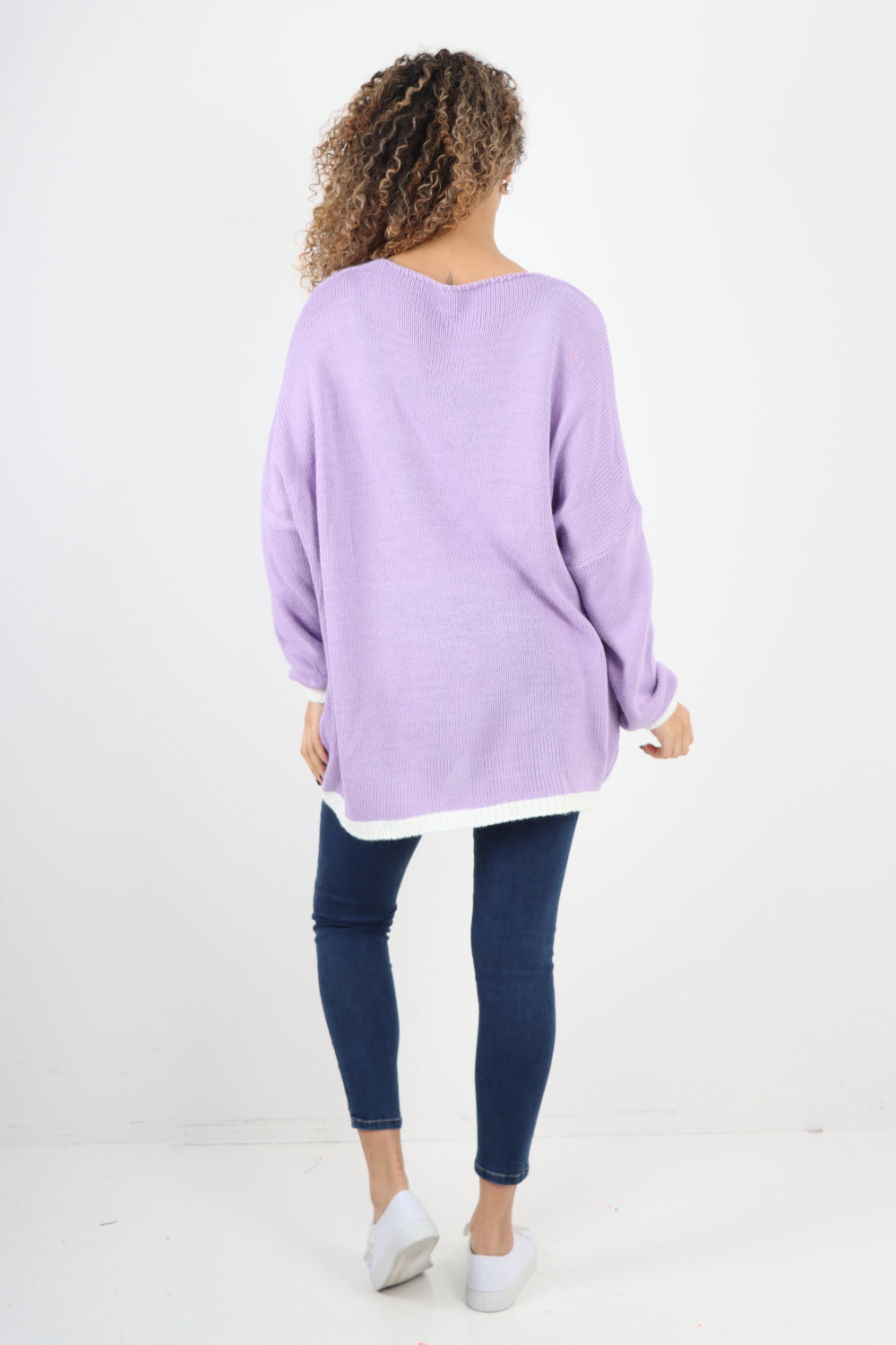 Italian Oversized MultiStar Print Long Sleeve Jumper