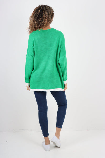 Italian Oversized MultiStar Print Long Sleeve Jumper