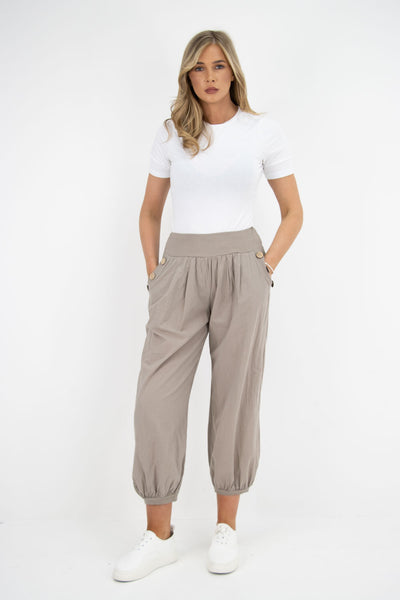 Italian Button Detail Trousers