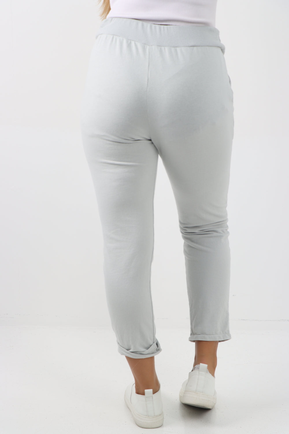 Italian Plain Basic Drawstring Magic Joggers