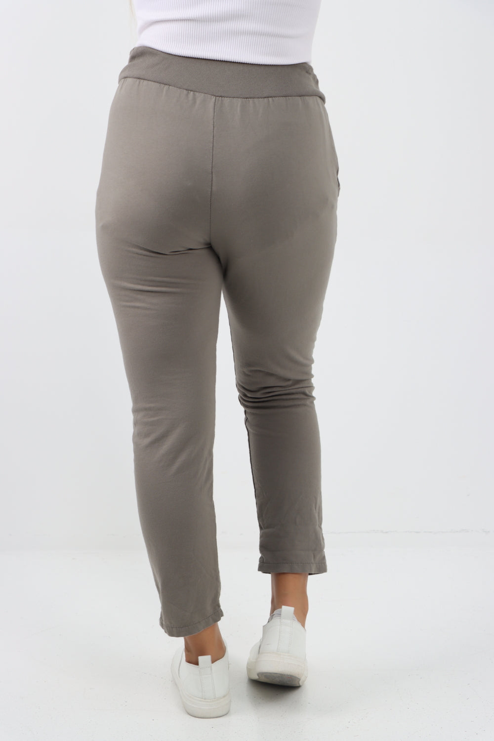 Italian Plain Basic Drawstring Magic Joggers