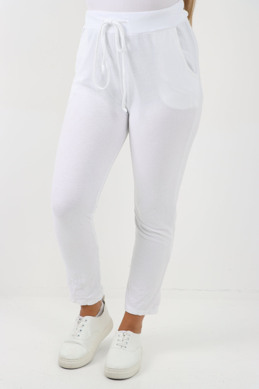 Italian Plain Basic Drawstring Magic Joggers