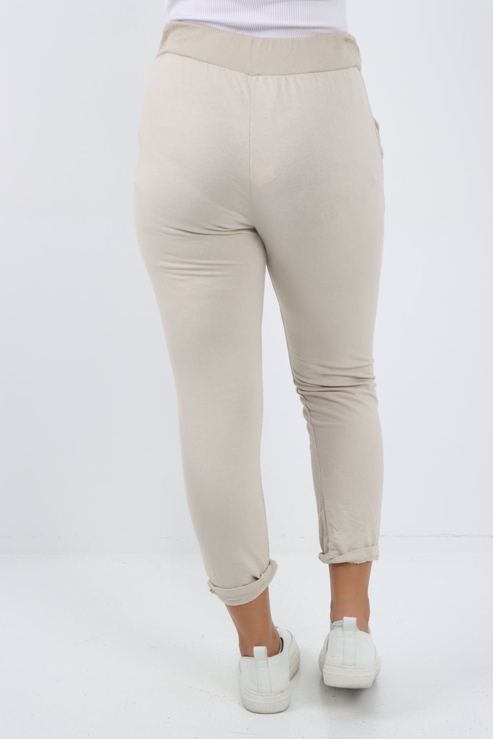 Italian Plain Basic Drawstring Magic Joggers