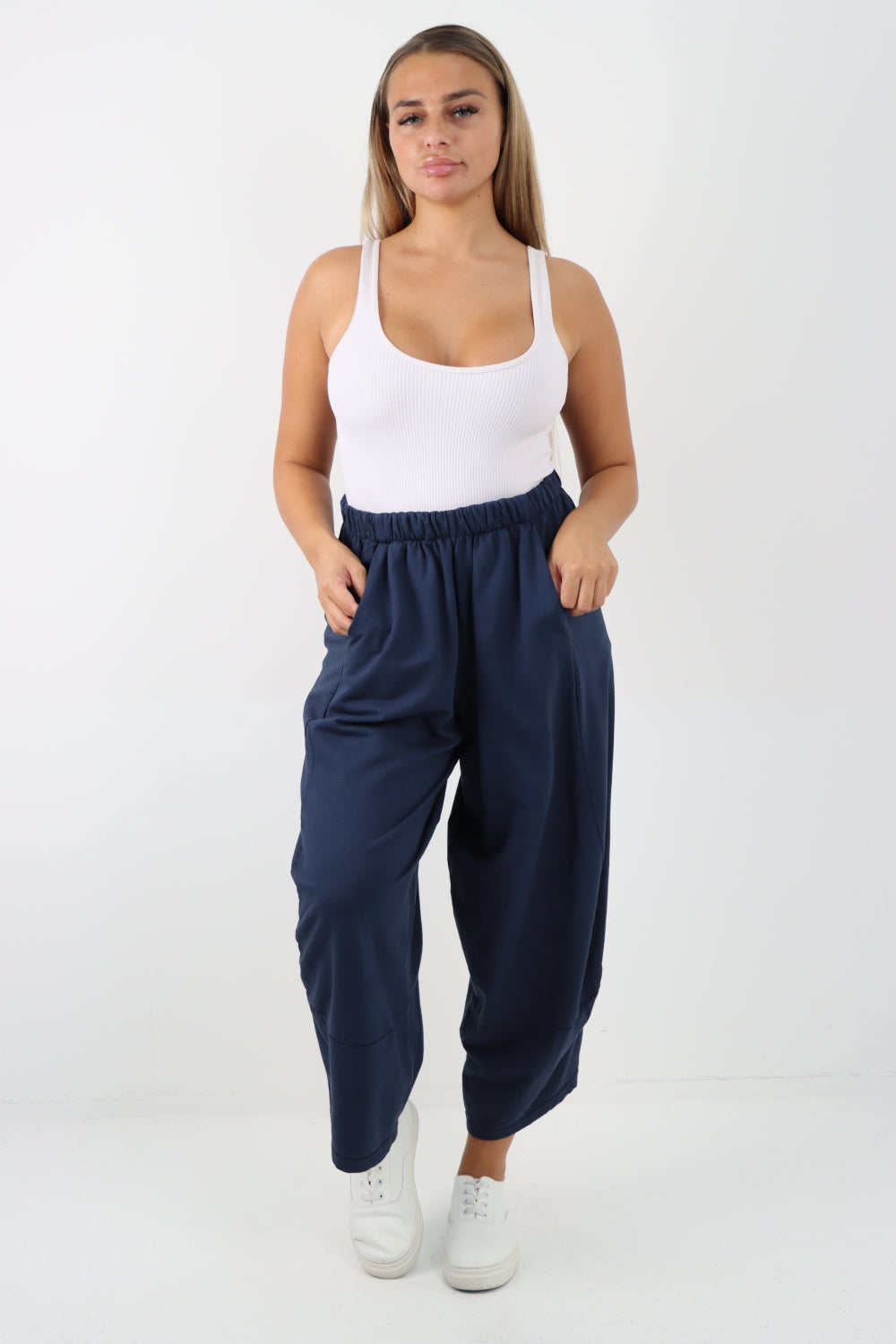 Italian Relaxed Fit Plain Harem Pant