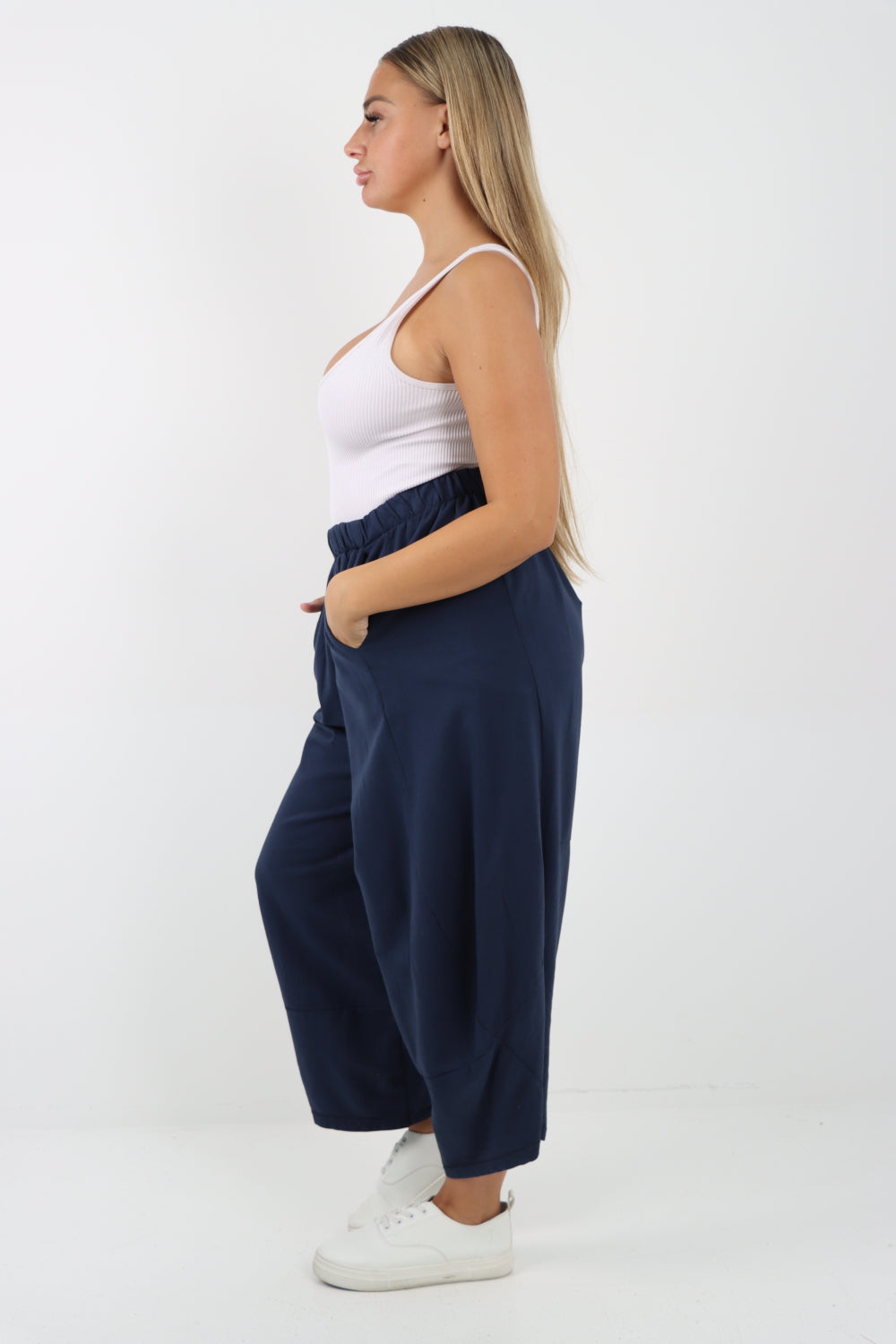 Italian Relaxed Fit Plain Harem Pant