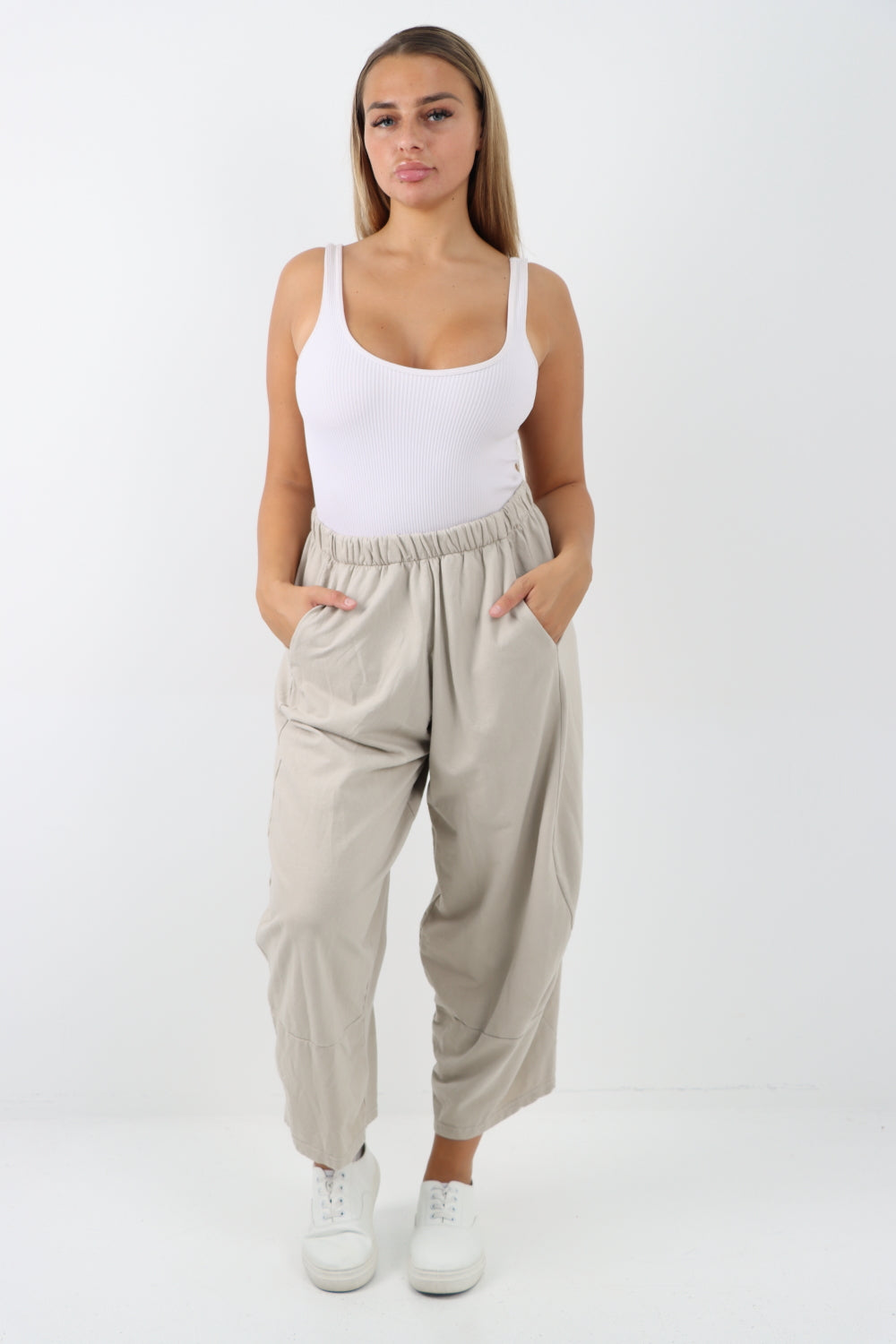 Italian Relaxed Fit Plain Harem Pant