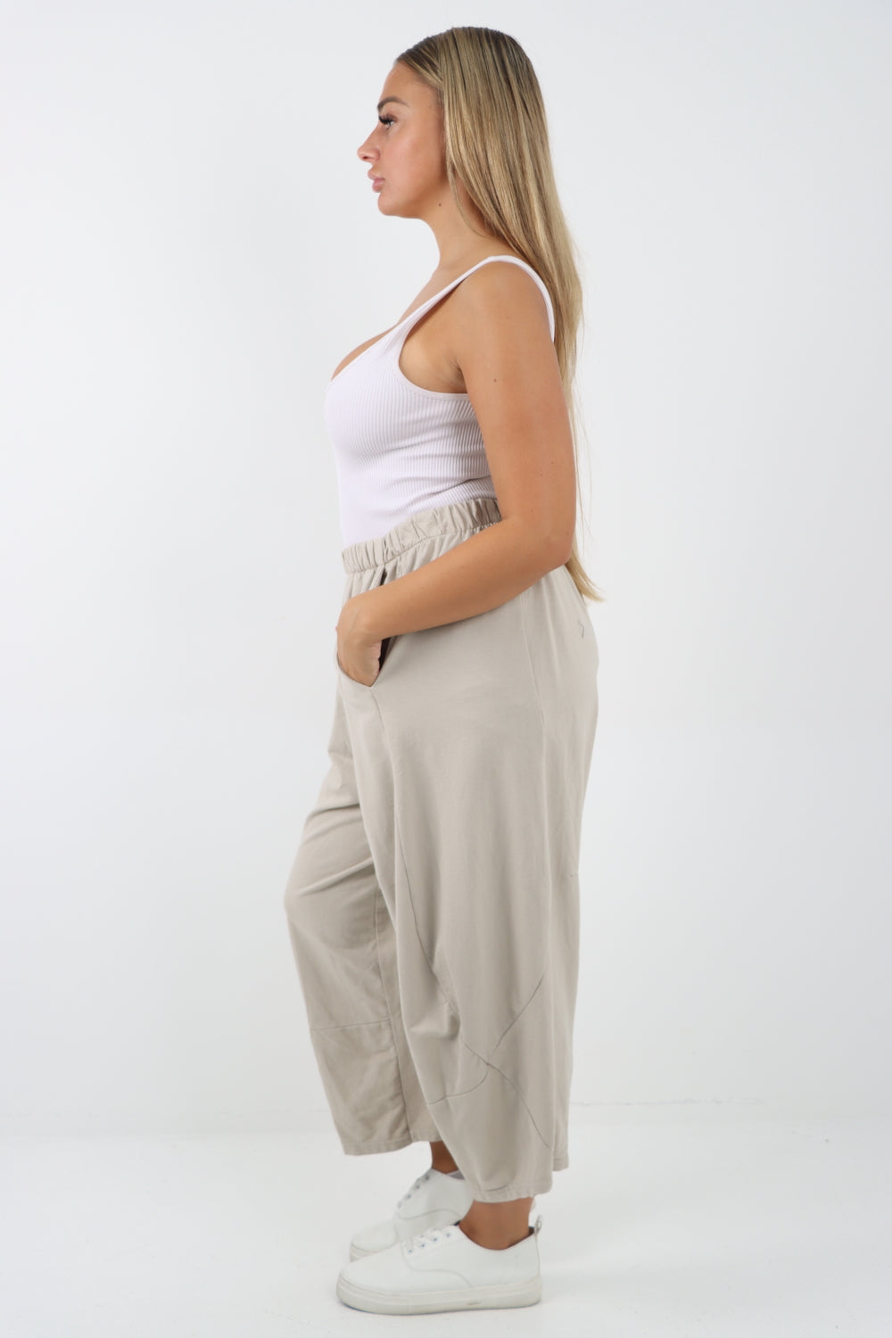 Italian Relaxed Fit Plain Harem Pant