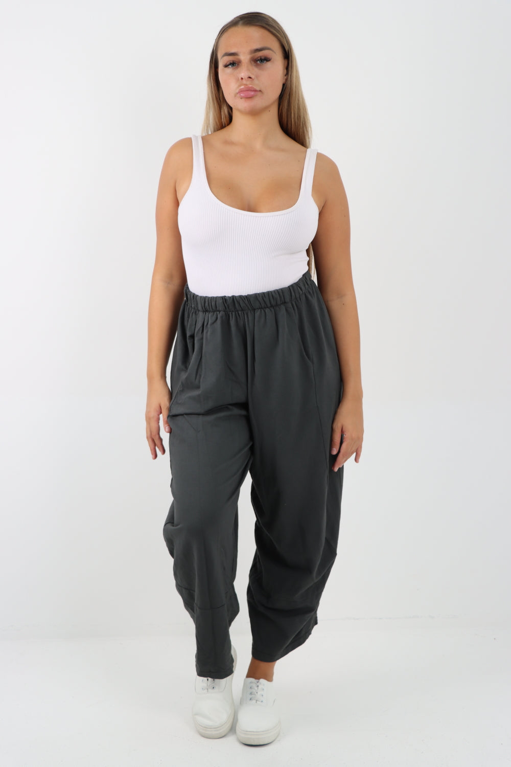 Italian Relaxed Fit Plain Harem Pant