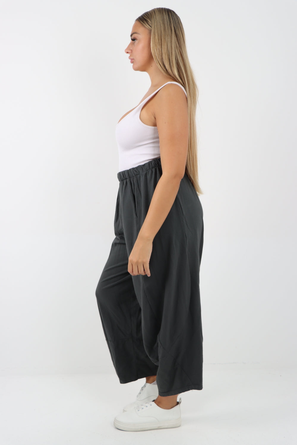 Italian Relaxed Fit Plain Harem Pant