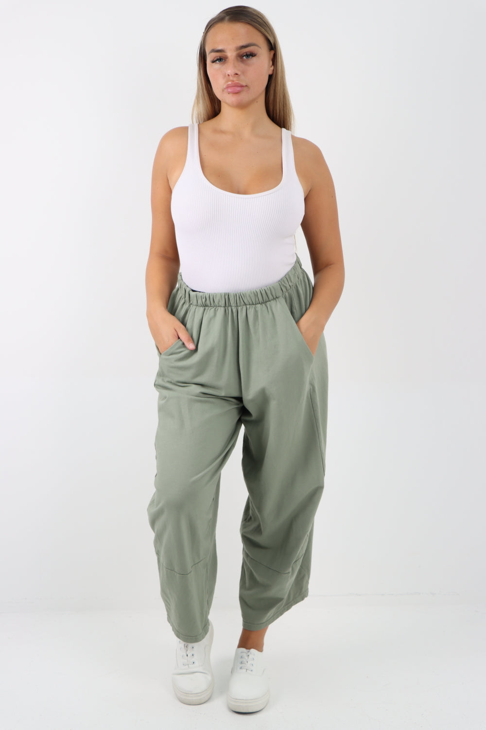 Italian Relaxed Fit Plain Harem Pant