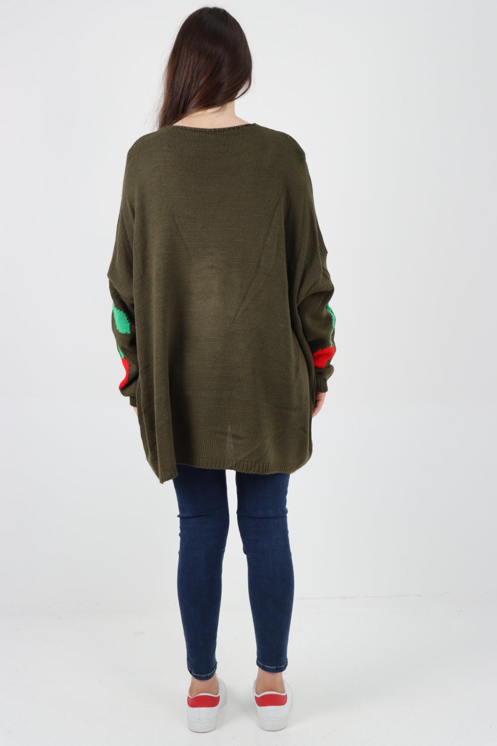 Italian Oversized Knitted Cherry Print Jumper Top