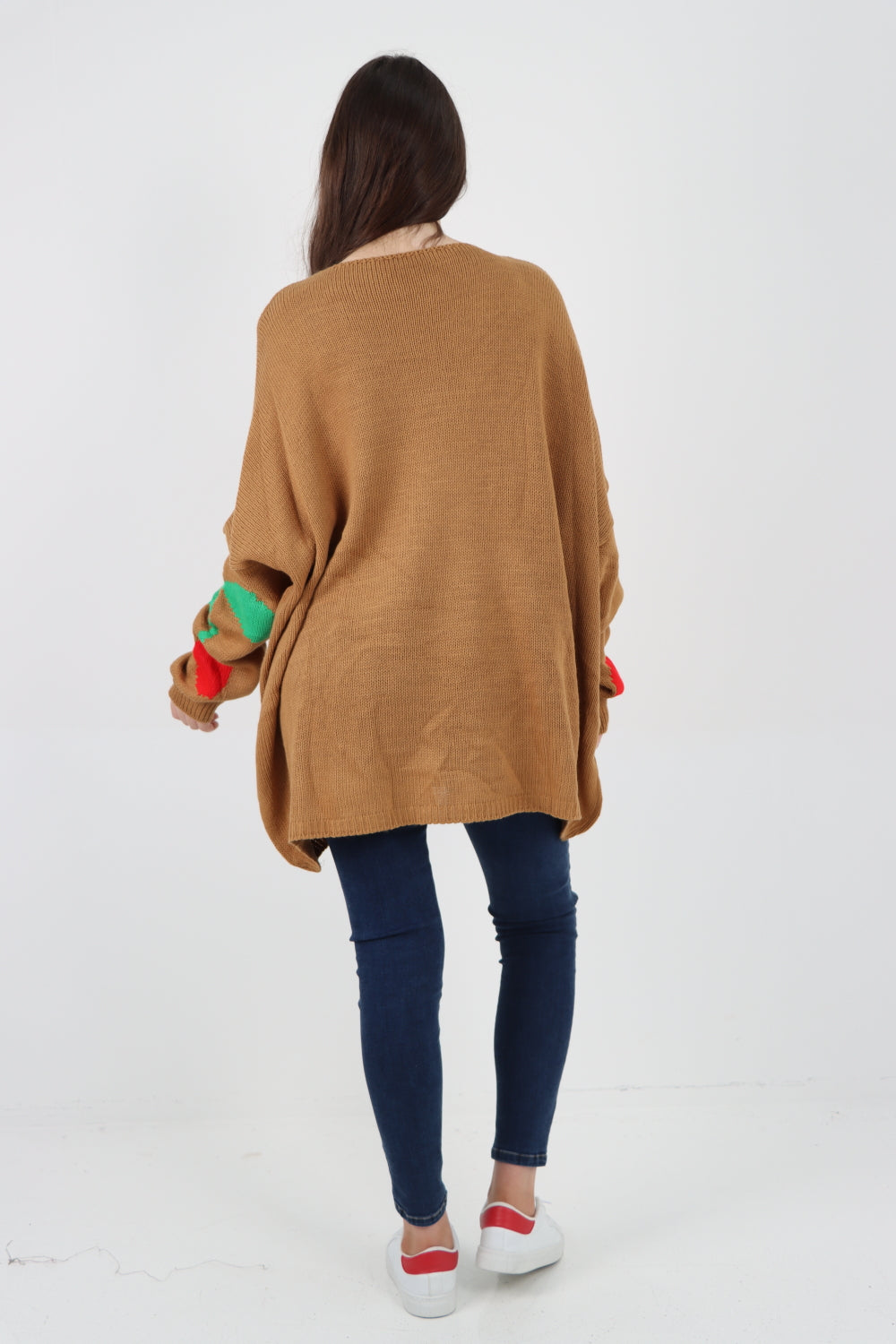 Italian Oversized Knitted Cherry Print Jumper Top