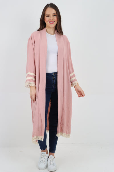 Italain Tassel Open Front Longsleeve Cardigan