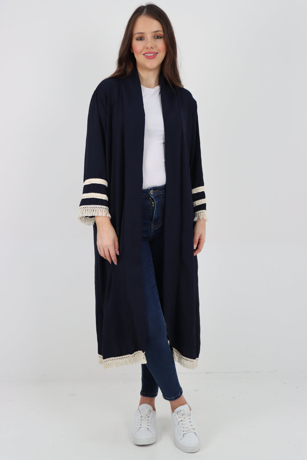 Italain Tassel Open Front Longsleeve Cardigan