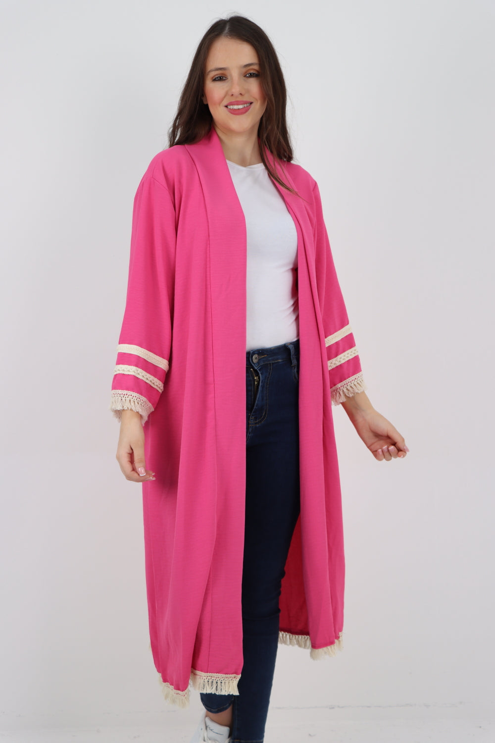 Italain Tassel Open Front Longsleeve Cardigan