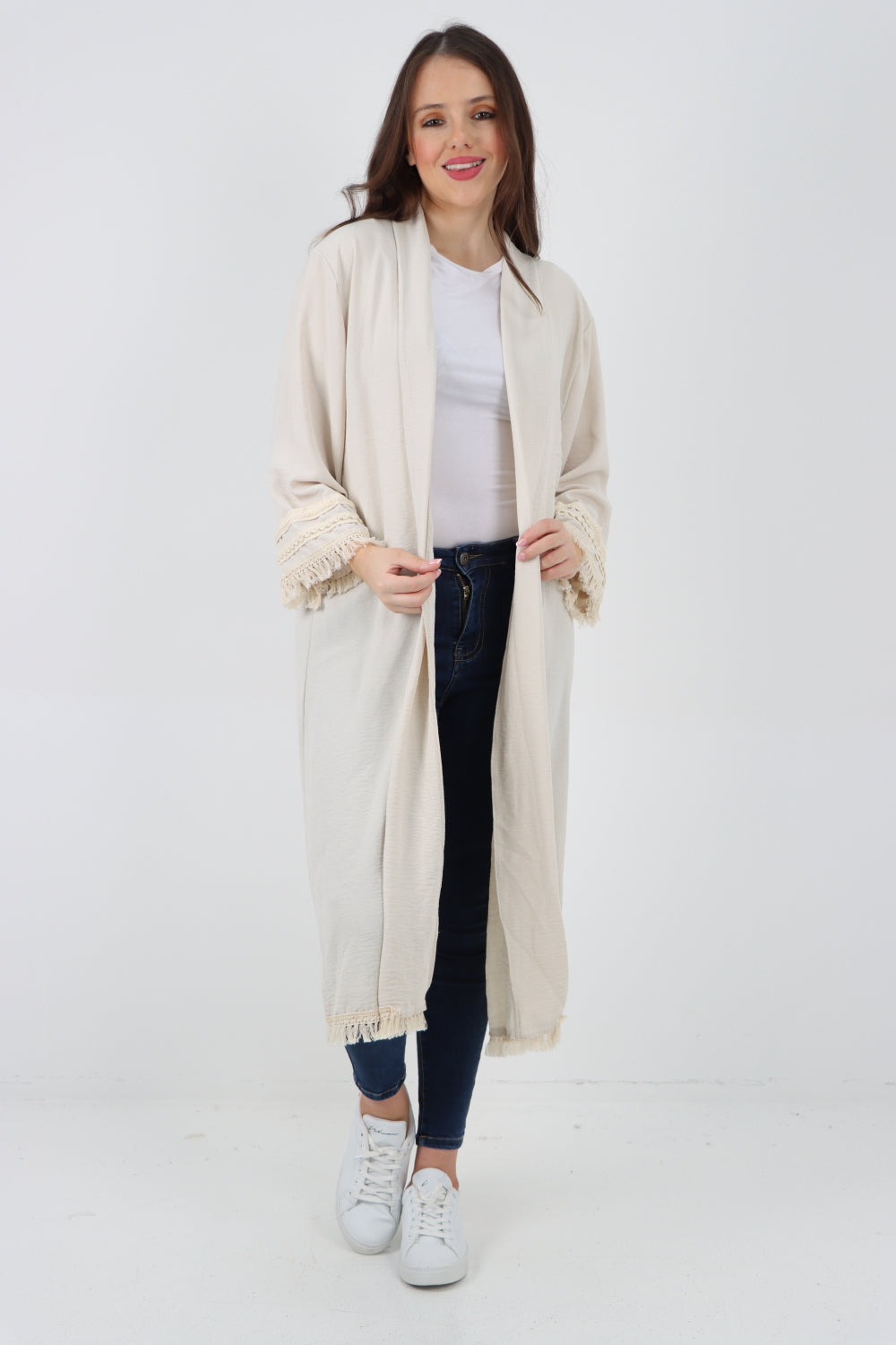 Italain Tassel Open Front Longsleeve Cardigan