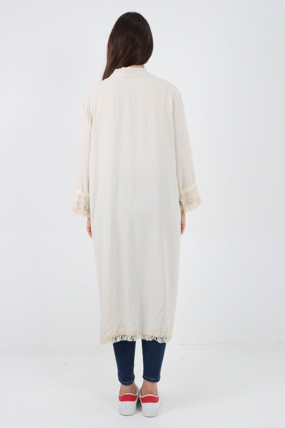 Italain Tassel Open Front Longsleeve Cardigan