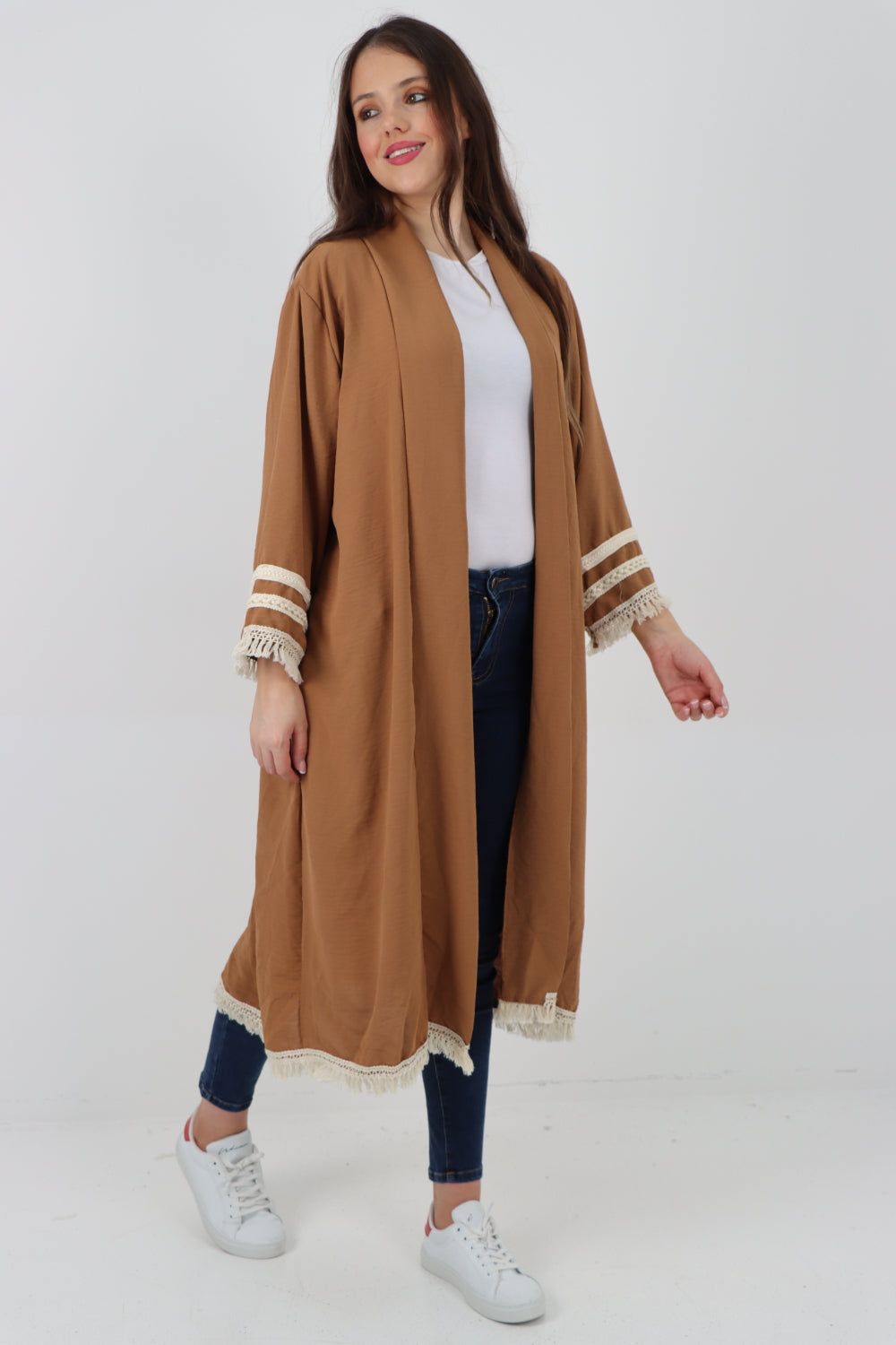 Italain Tassel Open Front Longsleeve Cardigan