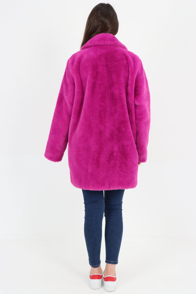 Italian Luxury Faux Fur Mid Length Longsleeve Coat